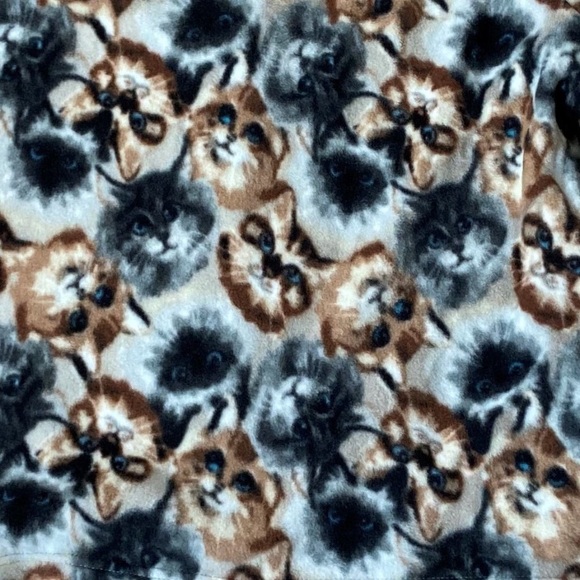 Relist11/25 cat print fleece zip shirt jacket cat animal print size XL - Picture 3 of 9